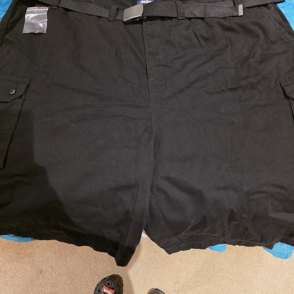 Mens Kingsize Black Cargo Shorts